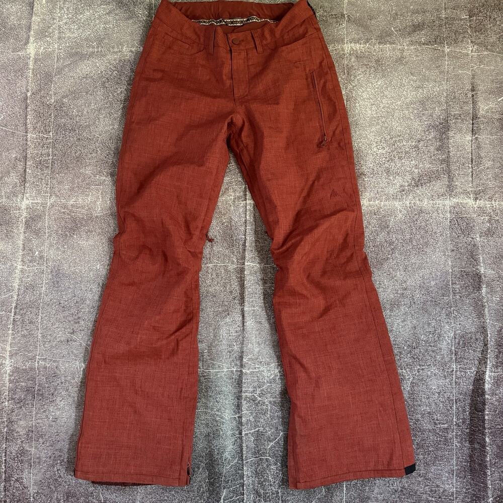 Women's Burton Heather Rust Red Insulated Snowboard Winter Ski Fly Pants Sz S